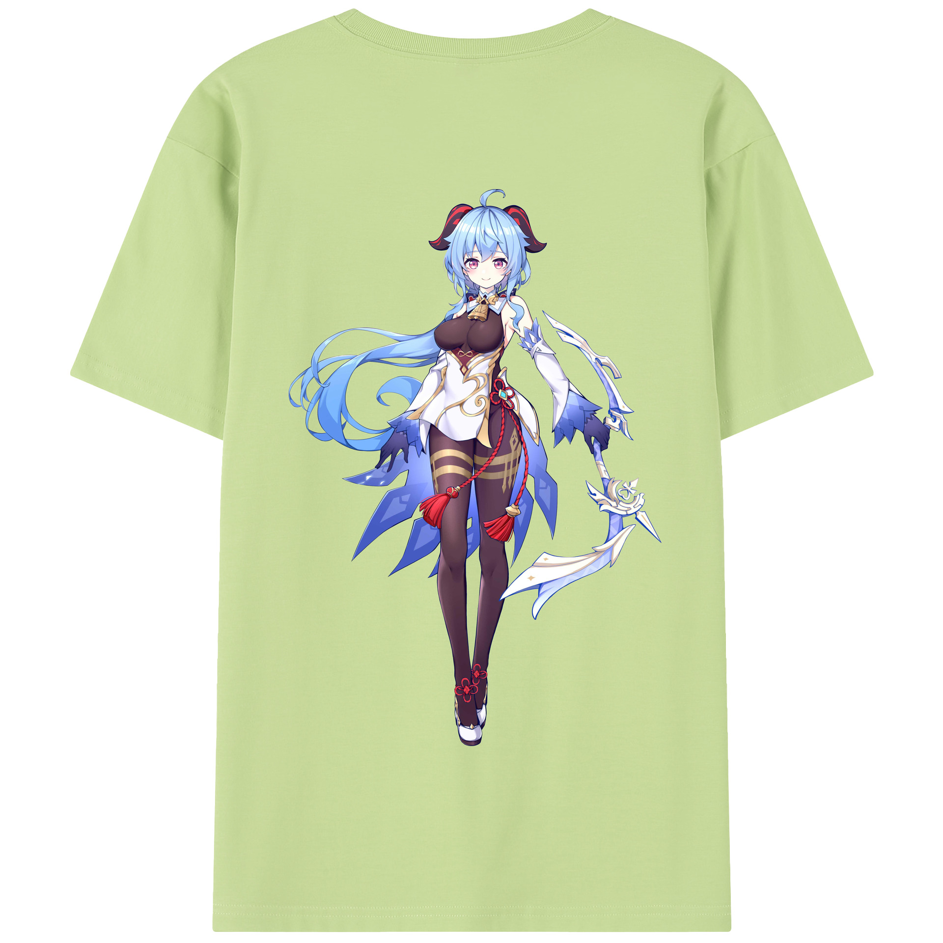 げんし神 甘雨 かんう genshin Ganyu 綿100％半袖Tシャツ（背面プリント）